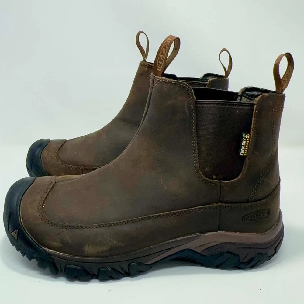 KEEN Anchorage III Waterproof Chelsea Boots Men's 7 Brown Leather Insulated Hike